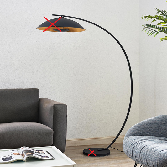 B-grade Lindby Emilienne arc floor lamp, standing lamp, lamp. See text/photo.