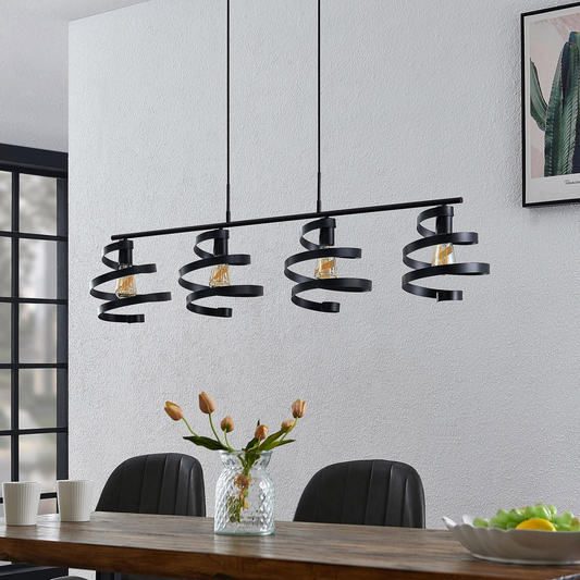 B-grade Lindby Colten pendant light, ceiling lamp, 4 lights, black 92 
