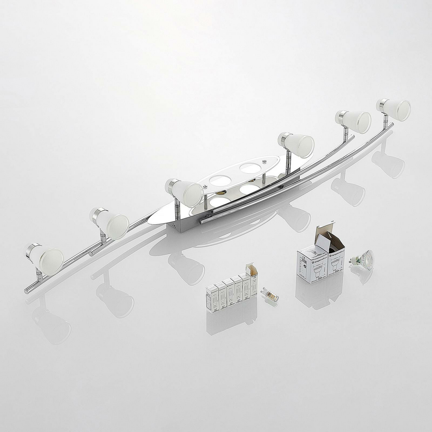 Lindby Danil LED loftkastari í B-flokki, loftlampi með glerskjám