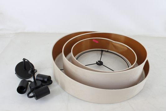 B-grade Lindby Jusari ceiling lamp, pendant lamp, light fixture, E27, 3 bulbs. See text/photos.