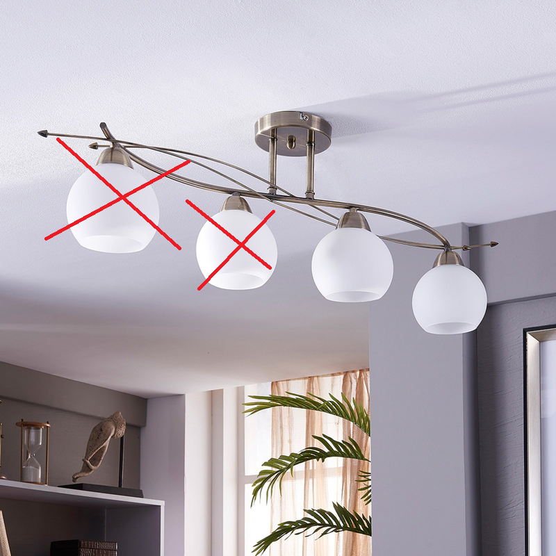 B-grade Lindby Leanda ceiling lamp/pendant light, 4-bulb, E14 socket. See text/photo.