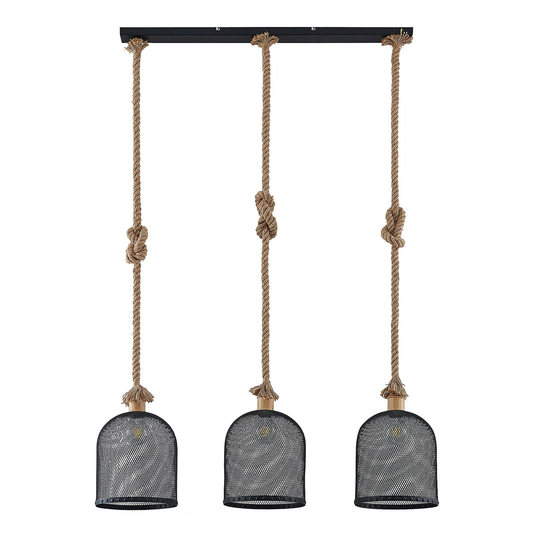 B-stock Lindby Epori pendant light hanging light hemp rope 3 bulbs dining room lamp