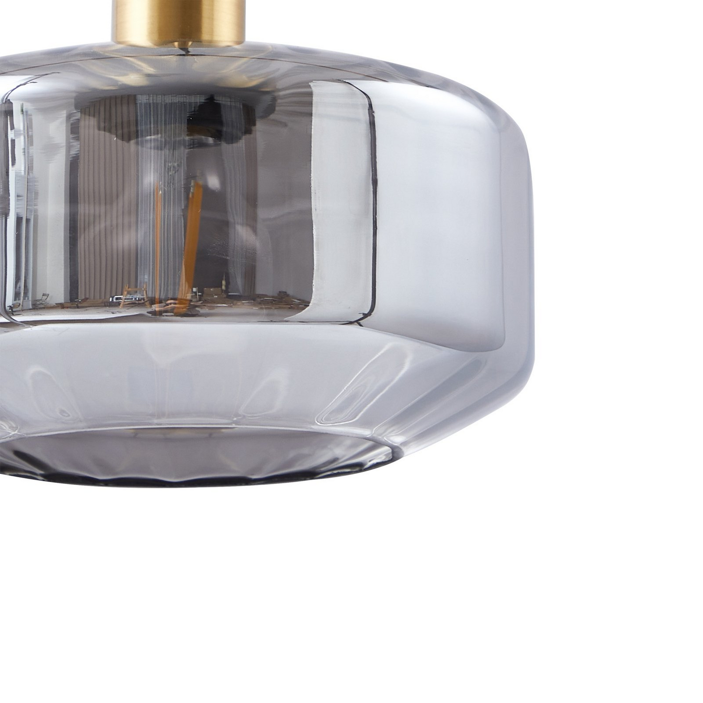 B-grade Lindby pendant light, glass, smoke grey, 22cm, Hildur light, spotlight