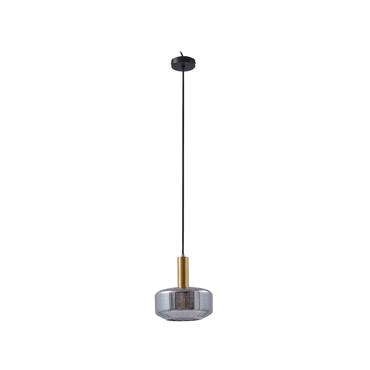 B-grade Lindby pendant light, glass, smoke grey, 22cm, Hildur light, spotlight