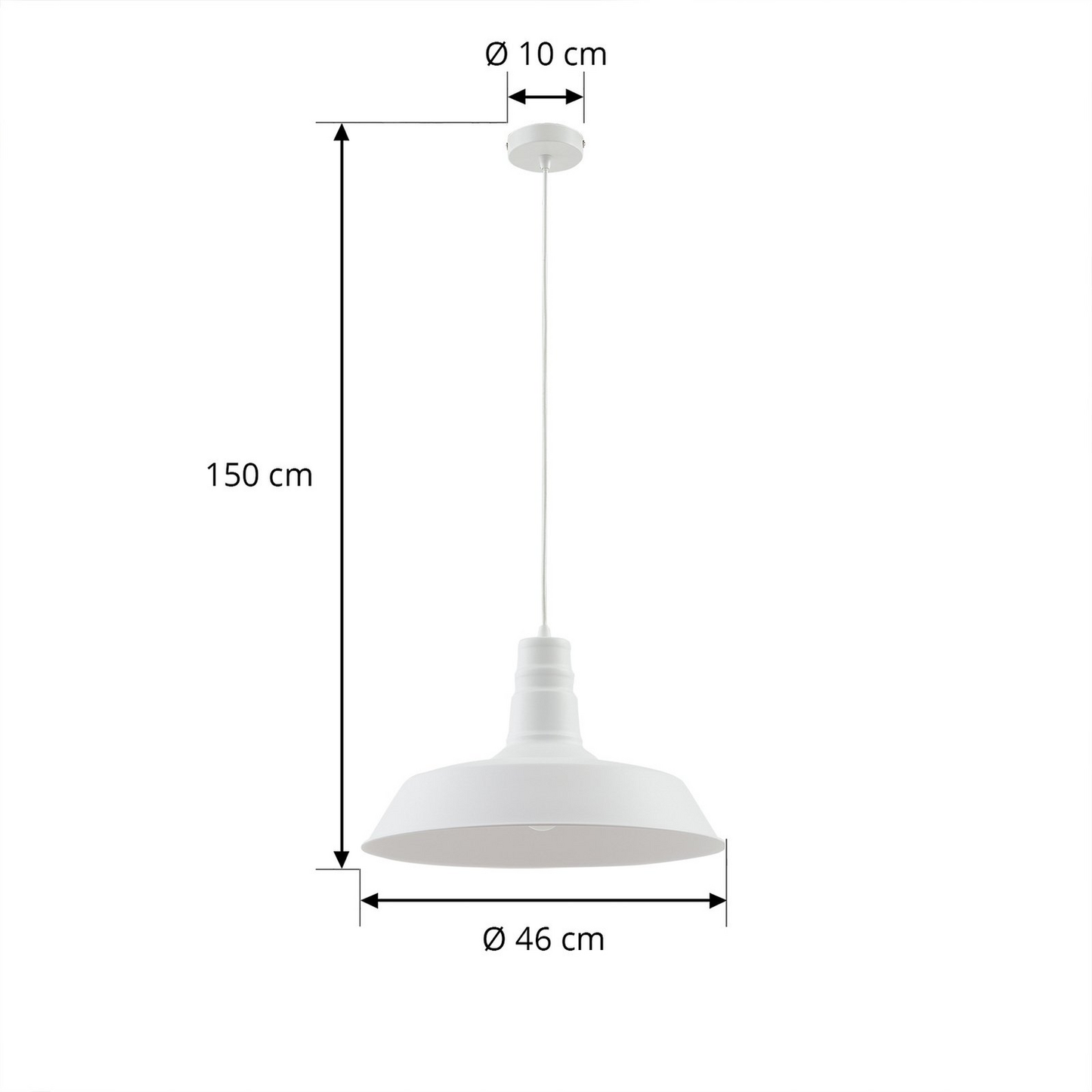 B-Ware Lindby Hängeleuchte Pendelleuchte Lampe Weiß Metall 46 Cm E27 Dimmbar Leuchte