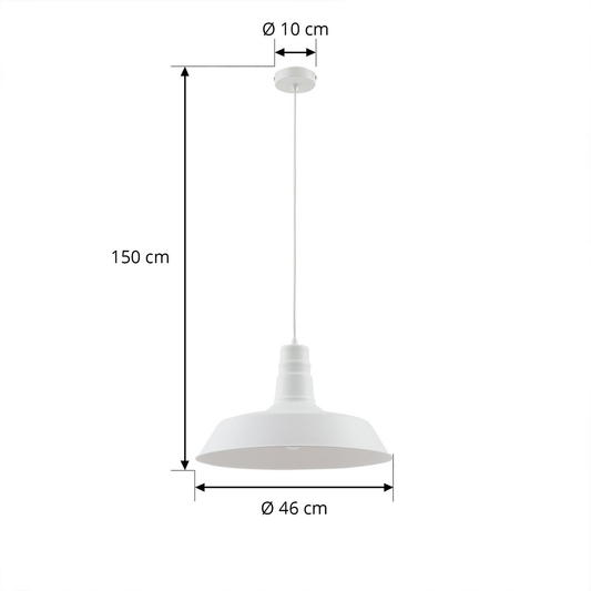 B-Ware Lindby Hängeleuchte Pendelleuchte Lampe Weiß Metall 46 Cm E27 Dimmbar Leuchte