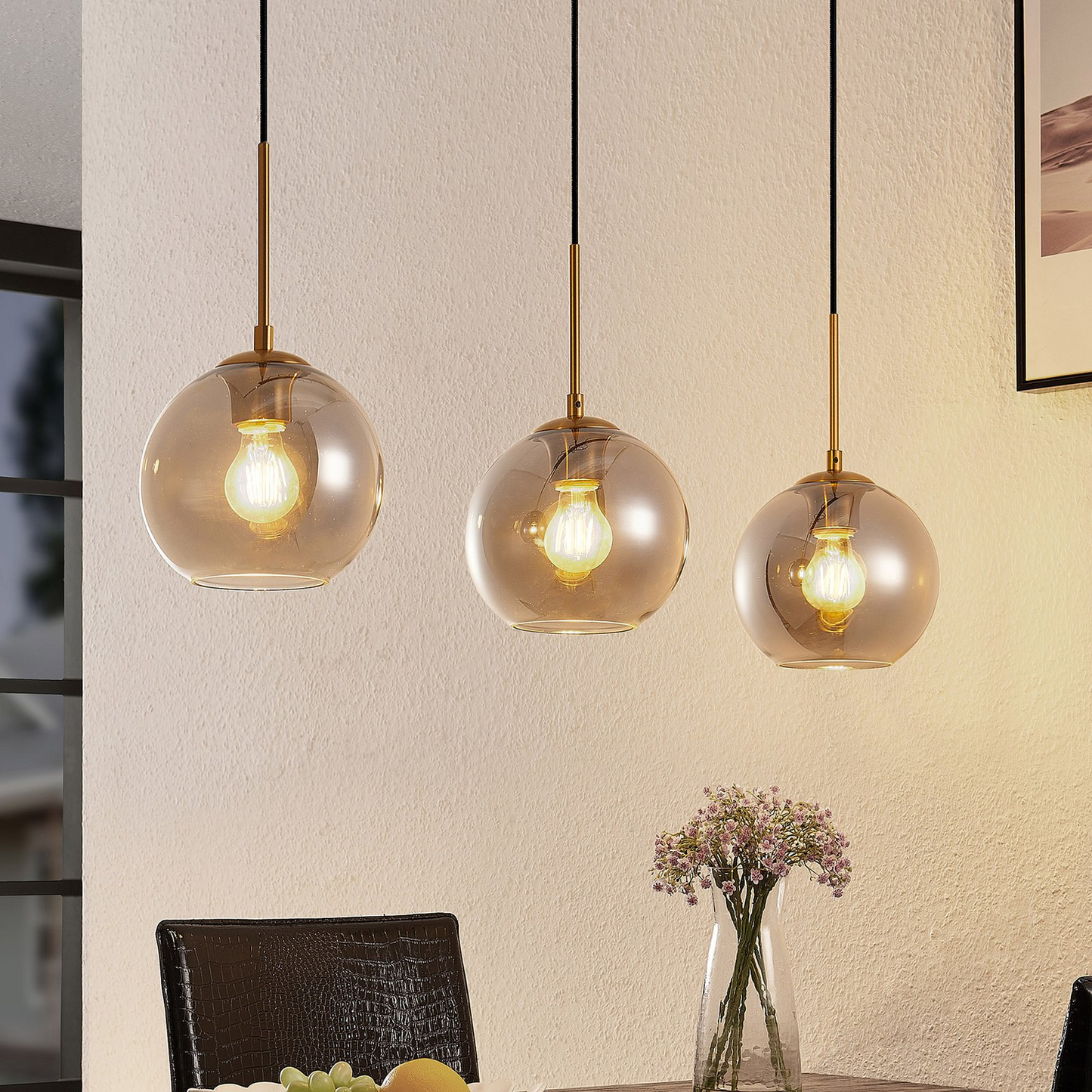 B-Ware Lindby Hiwana Hängeleuchte Deckenlampe Pendelleuchte Lampe Leuchte E27 Rauchglas
