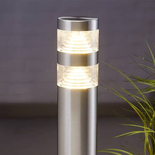 B-grade Lindby stainless steel path light, lamp, Lanea light with LED, 60cm diameter, 8.1W 