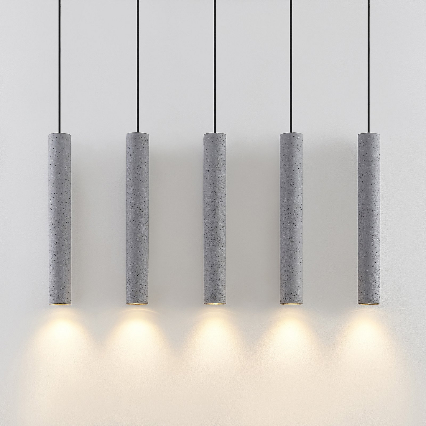 B-grade Lindby Concretto pendant light, hanging light, ceiling lamp, 5 bulbs, GU10, grey