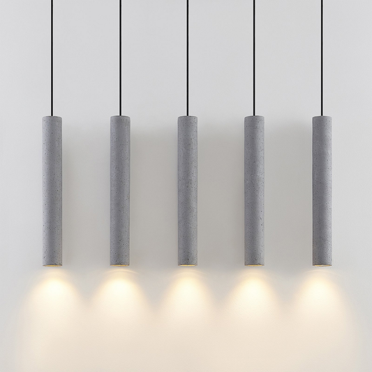 B-grade Lindby Concretto pendant light, hanging light, ceiling lamp, 5 bulbs, GU10, grey
