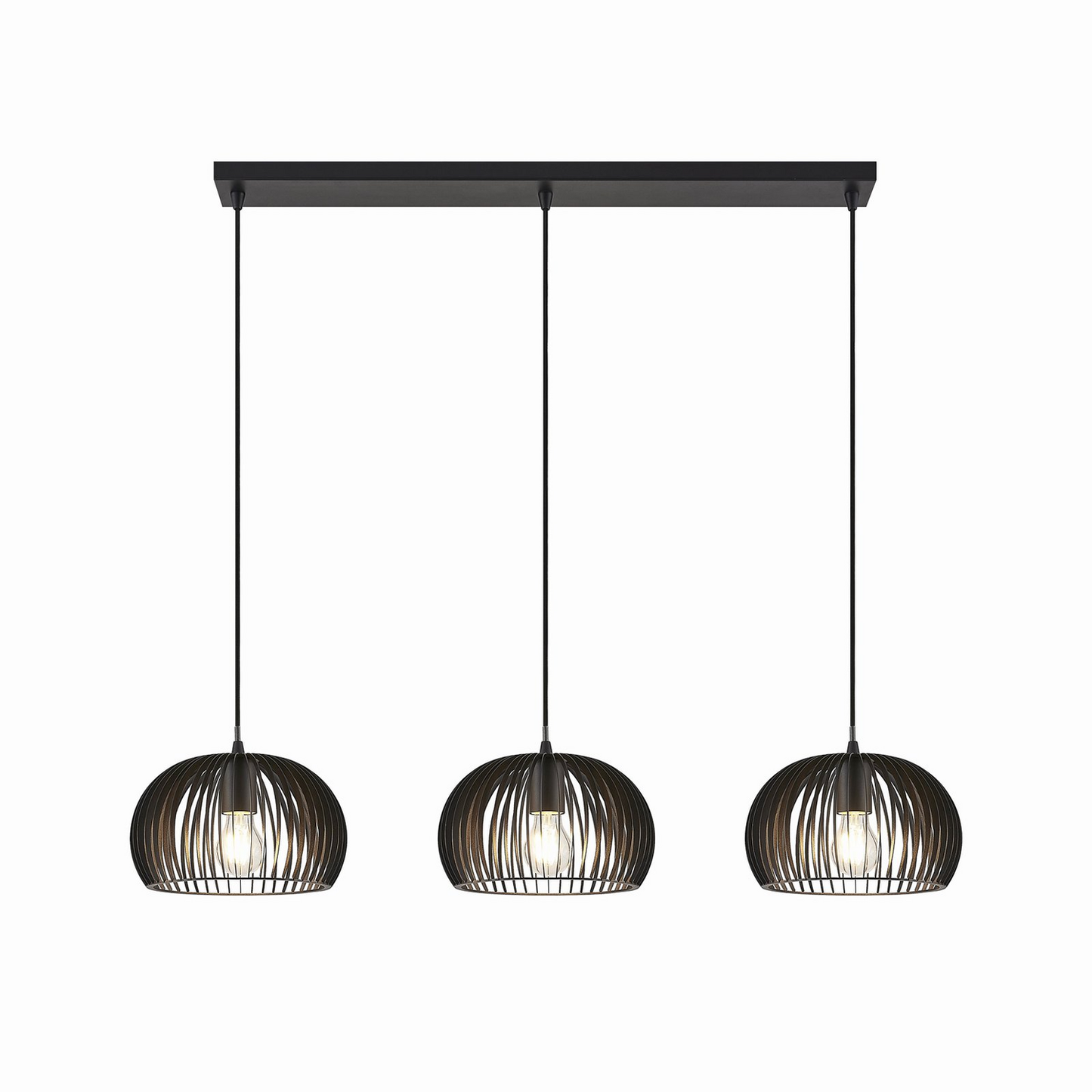 B-Ware Lindby Pendelleuchte Jusra Hängeleuchte Lampe Leuchte 3 Flg. E27 Metall Schwarz