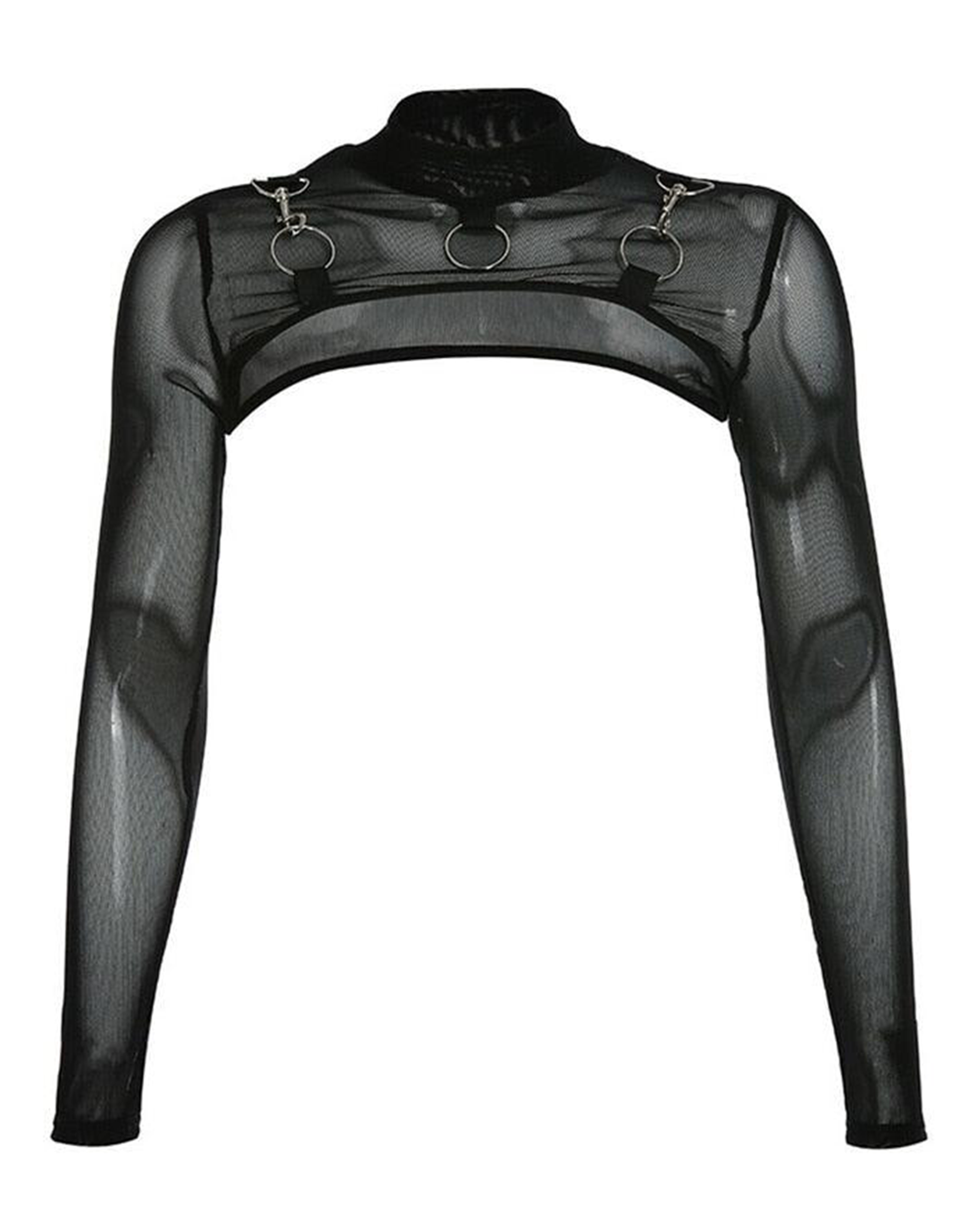 Mesh See Through Short Crop Tops