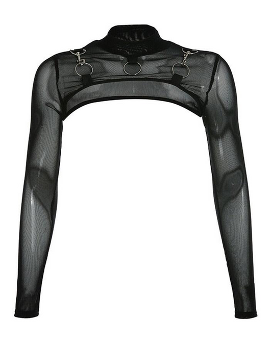 Mesh See Through Short Crop Tops