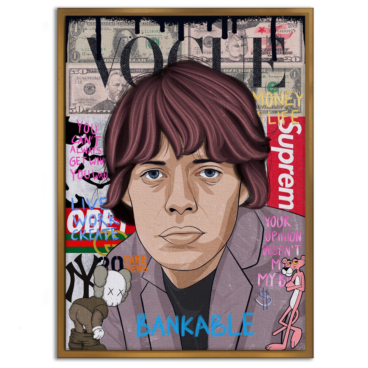 Mick Jagger - Leinwandbild Pop Art