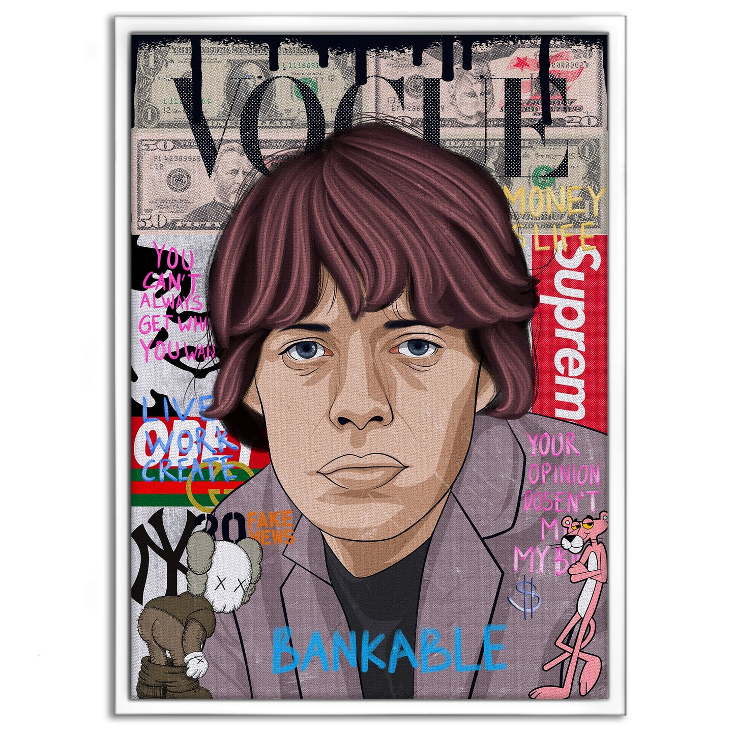 Mick Jagger - Leinwandbild Pop Art