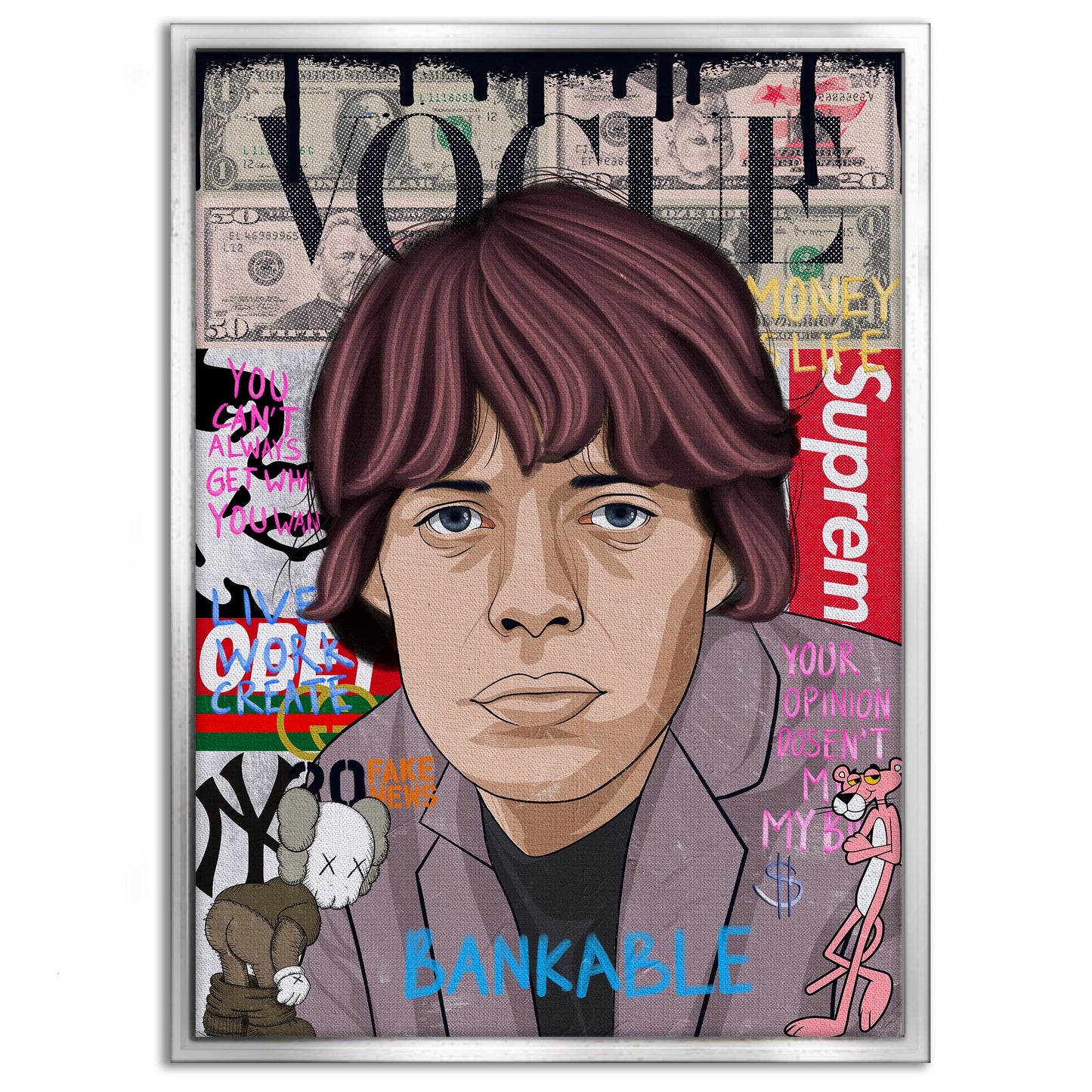 Mick Jagger - Leinwandbild Pop Art