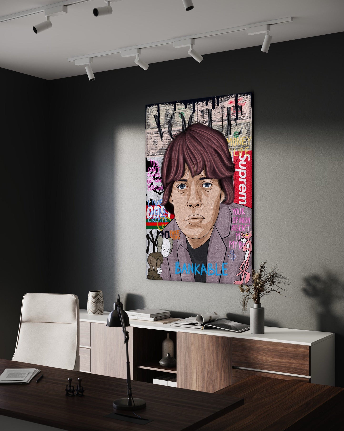 Mick Jagger - Leinwandbild Pop Art