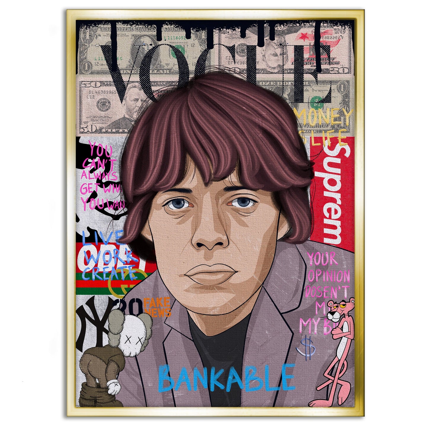 Mick Jagger - Leinwandbild Pop Art
