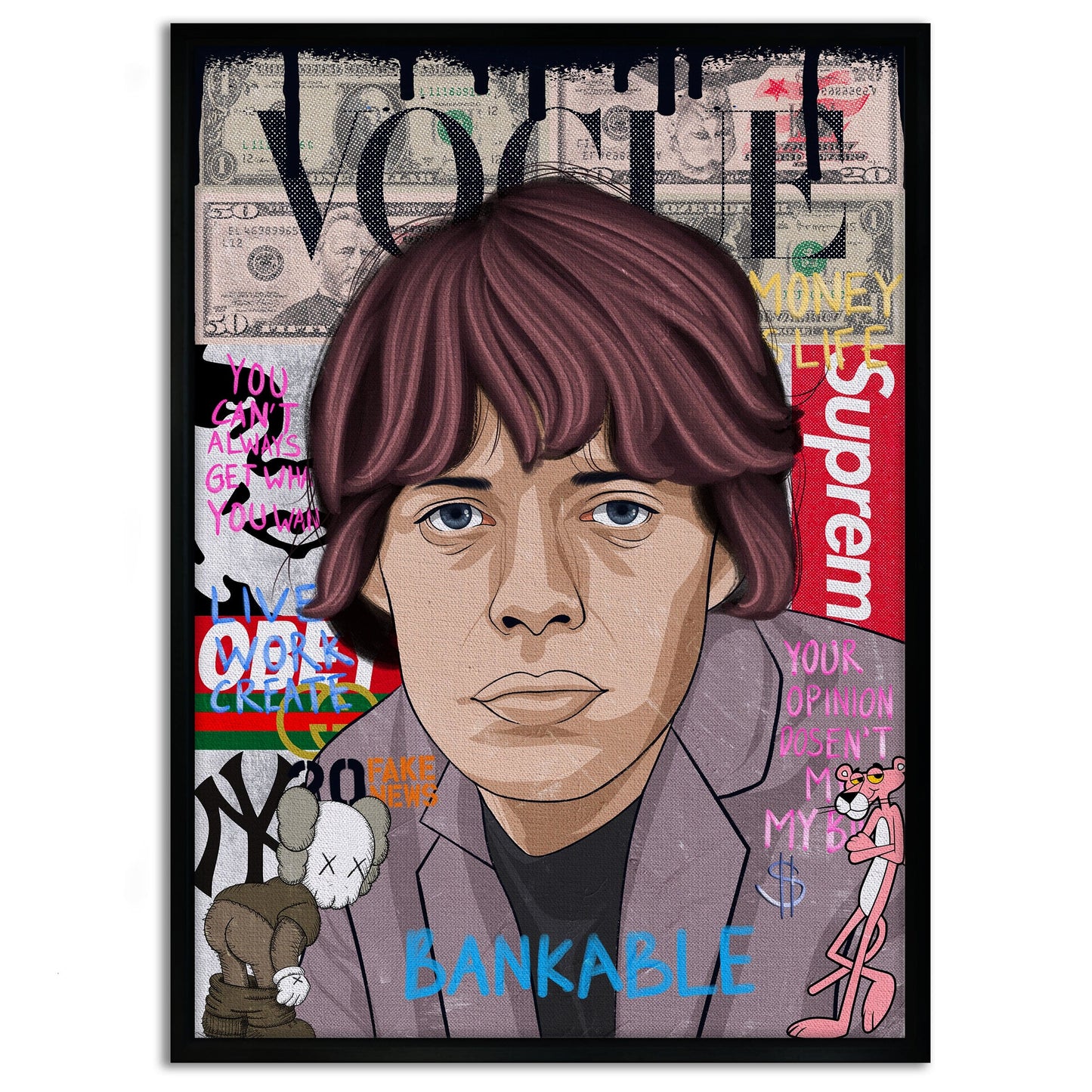 Mick Jagger - Leinwandbild Pop Art