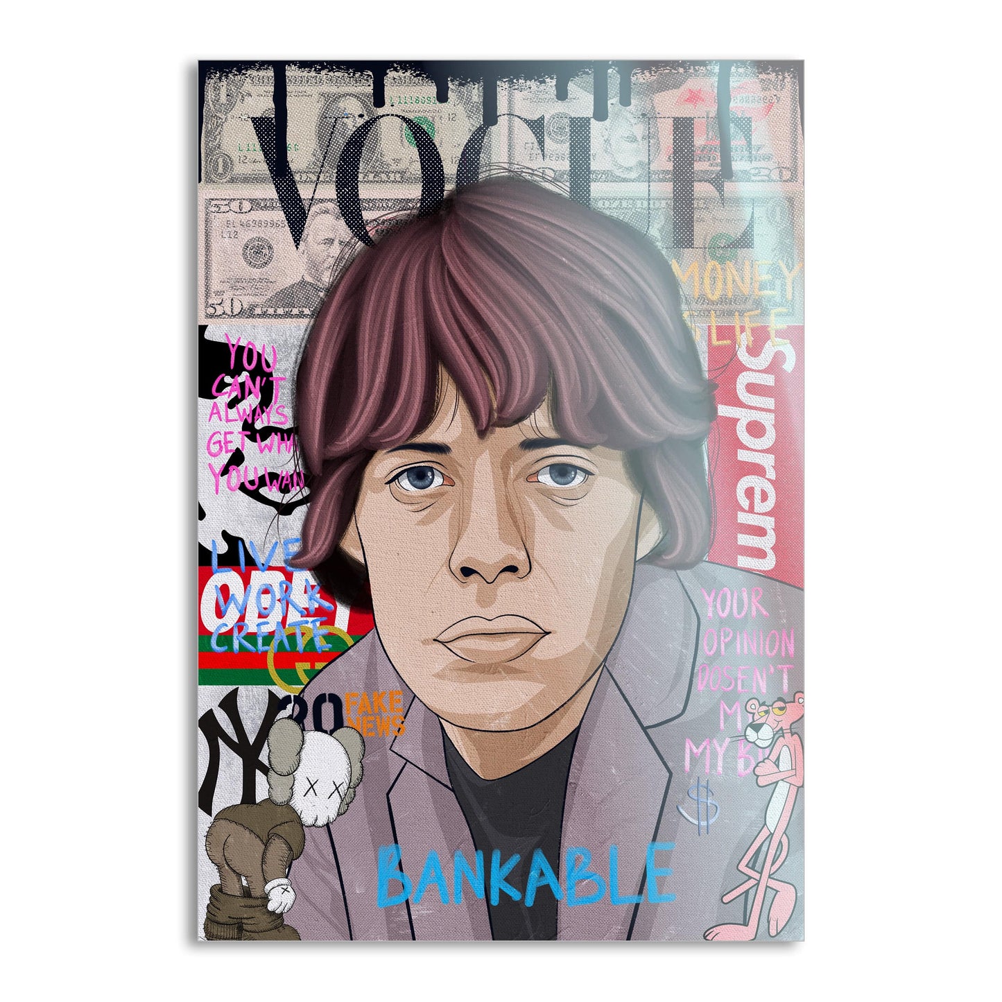 Mick Jagger - Leinwandbild Pop Art