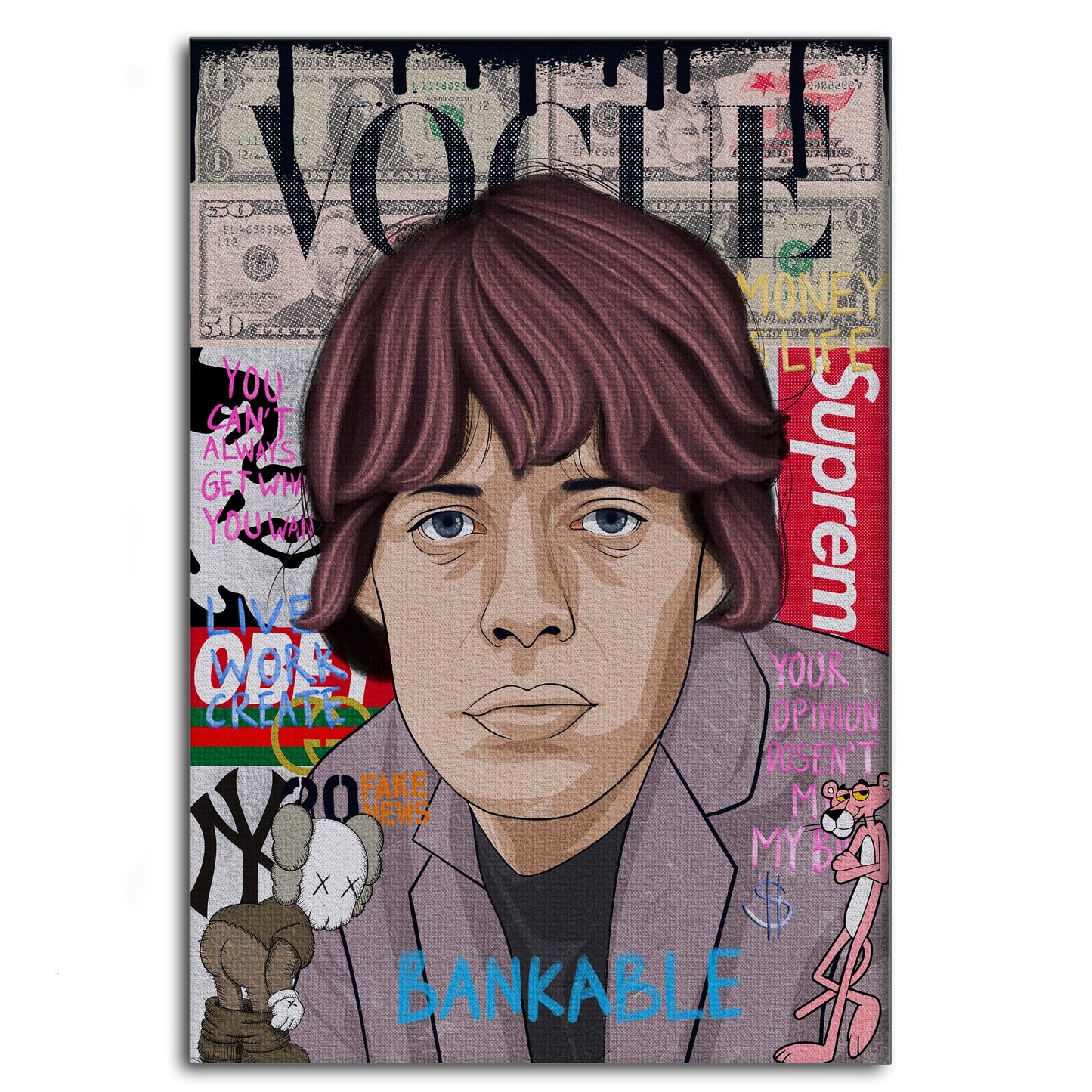 Mick Jagger - Leinwandbild Pop Art