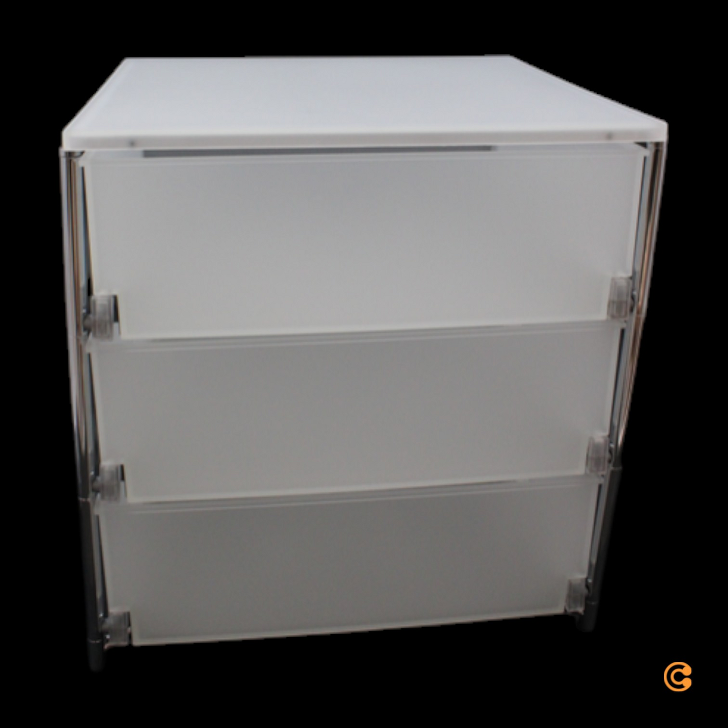 B-grade Kartell Mobil 3-drawer container, rolling container, shelf, cabinet. See text/photo.