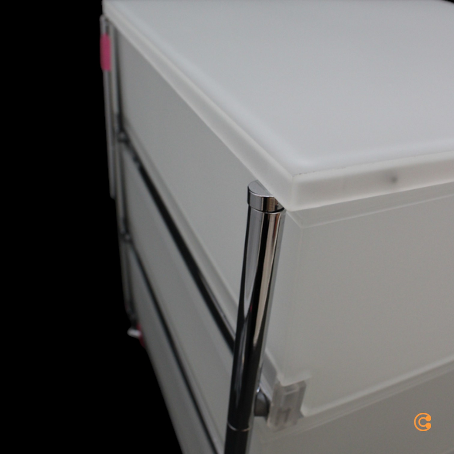 B-grade Kartell Mobil 3-drawer container, rolling container, shelf, cabinet. See text/photo.