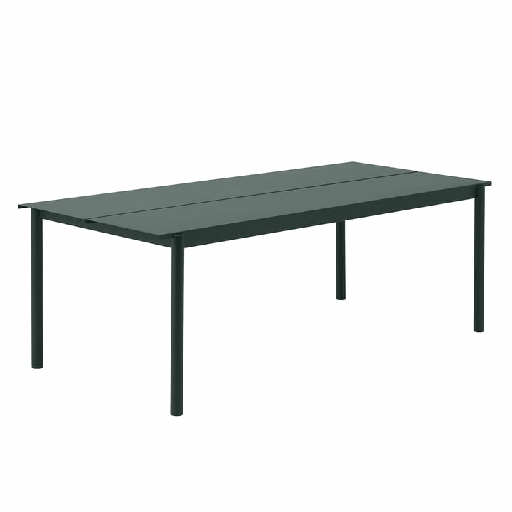B-Ware Muuto Linear Steel Outdoor Gartentisch Außentisch Tisch 220 X 90 Cm Dunkelgrün