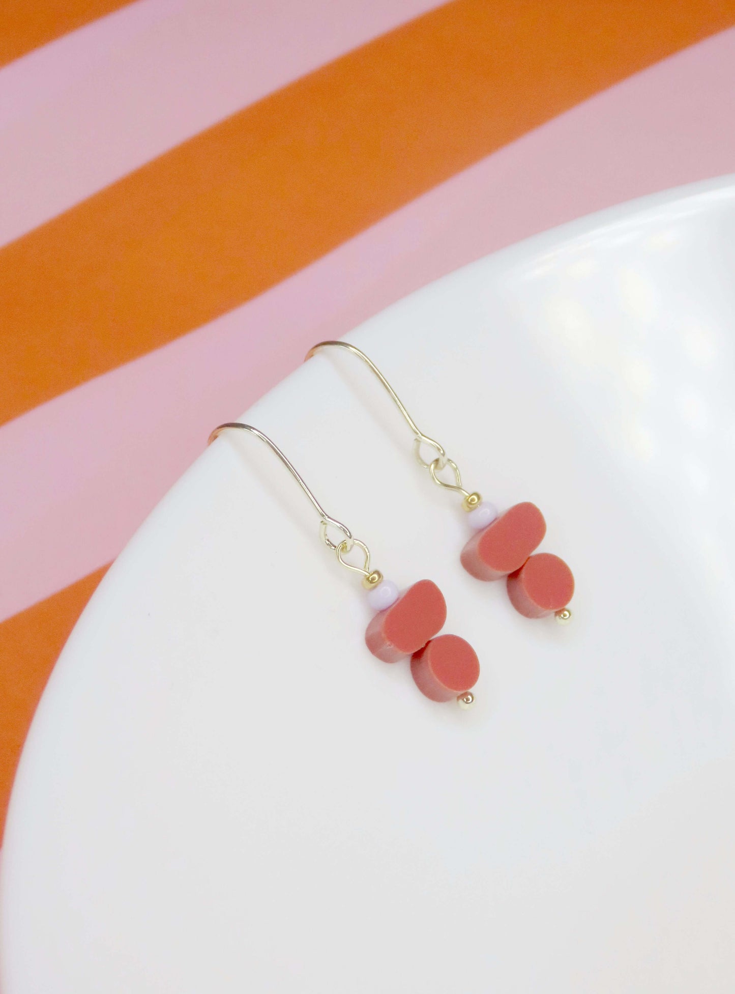 Color Treats Ohrringe terracotta flieder mit gold filled Elementen