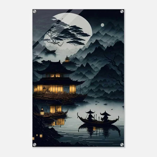 Night Sea - Leinwandbild Japanisch