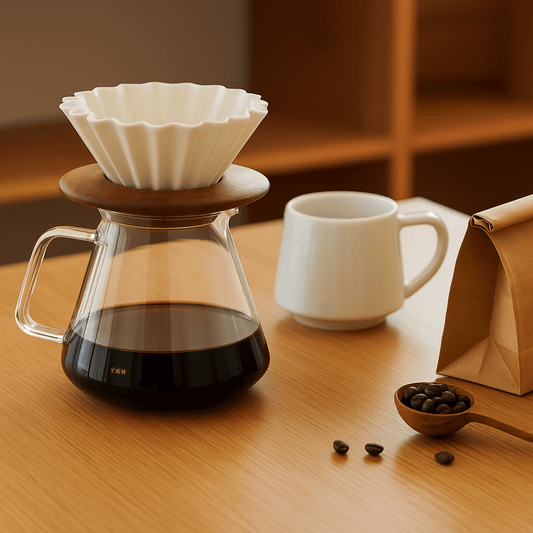Origami Glass Coffee Server with Hario