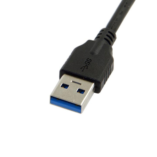 SYSTEM-S USB 3.1 snúra 3 m Type C karlkyns í 3.0 Type A karlkyns skrúfutengi í svörtu