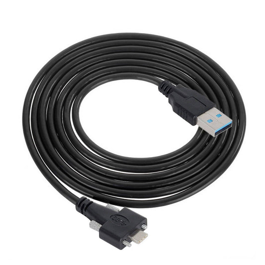 SYSTEM-S USB 3.1 Kabel 5 m Typ C Stecker zu 3.0 Typ A Stecker Schraube in Schwarz