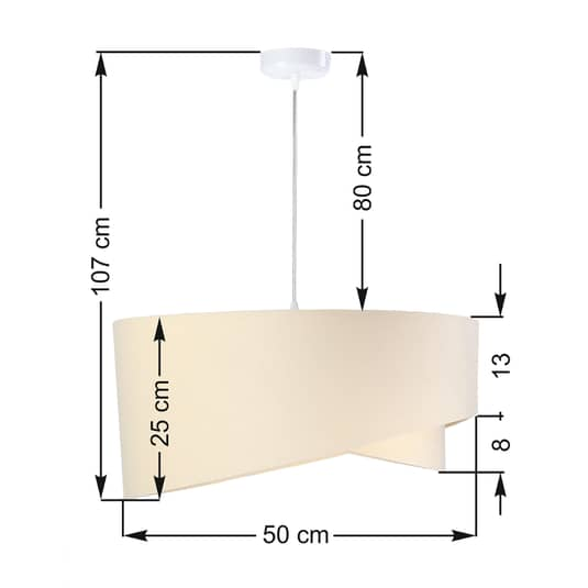 B-flokks Euluna hengiljós Vivien tvílita beige/hvítt hengiljós í lofti 