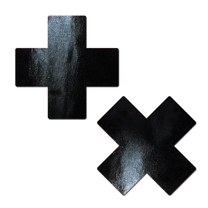 Glitter Cross Nipple Pasties - Plus X