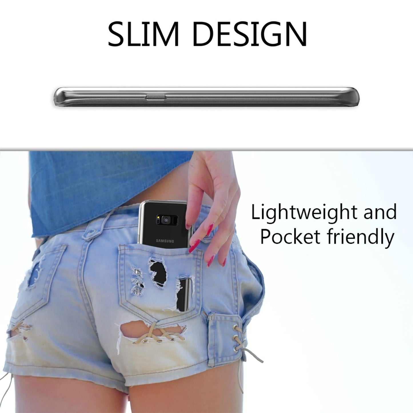 NALIA 360 gráðu símahulstur fyrir Samsung Galaxy S8, heilhúðað sílikonhulstur