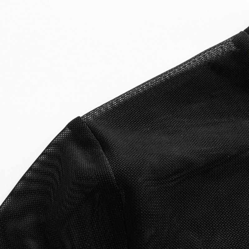 Long Sleeve Fishnet Crop Top