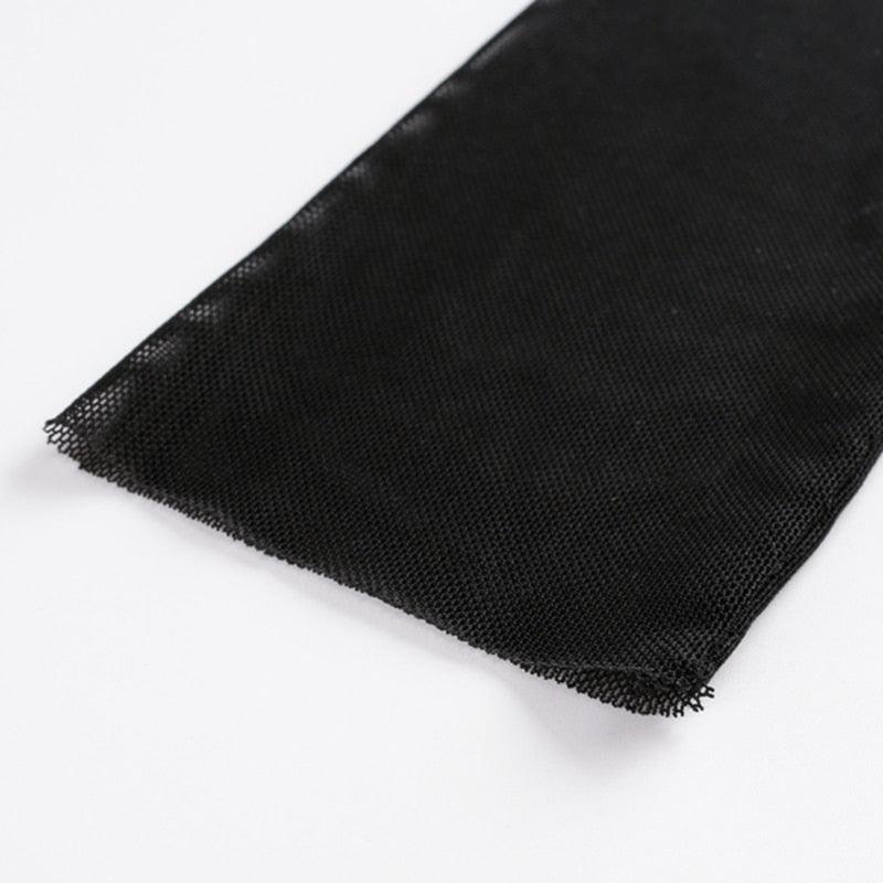 Long Sleeve Fishnet Crop Top