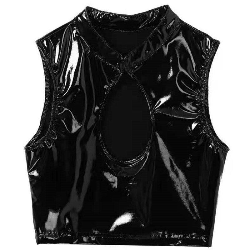 Shiny Vest Deep U Top