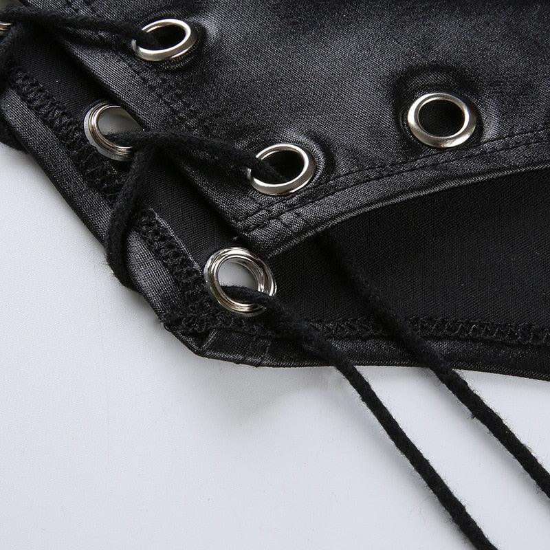 Tie-Up Patent Bodysuit