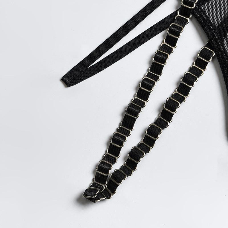 Cut Out 4-Piece Garter Belt