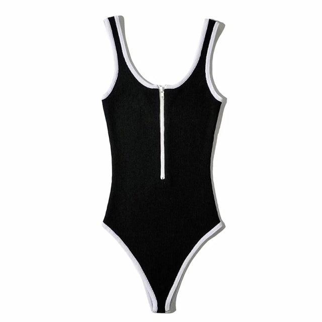 Retro Zipper Bodysuit