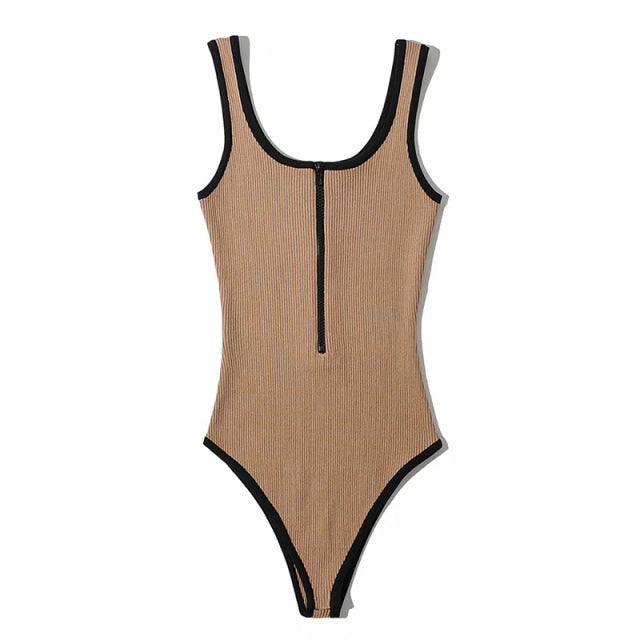 Retro Zipper Bodysuit