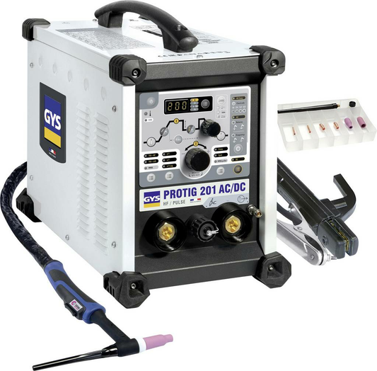 Gys Protig 201 AC/Dc Hf Fv hársuðuvél með inverter 10 160 A. Sjá texta/mynd.