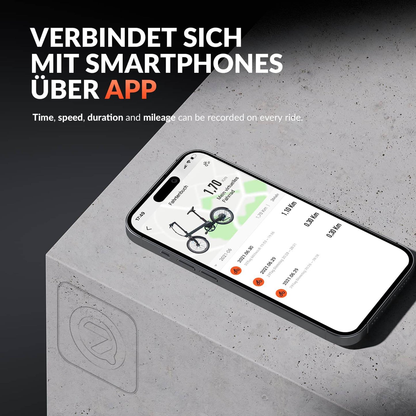 QiCYCLE rafmagnshjól, 20 tommu samanbrjótanlegt rafmagnshjól með 8 gírum, allt að 25 km/klst. fyrir unglinga og fullorðna.