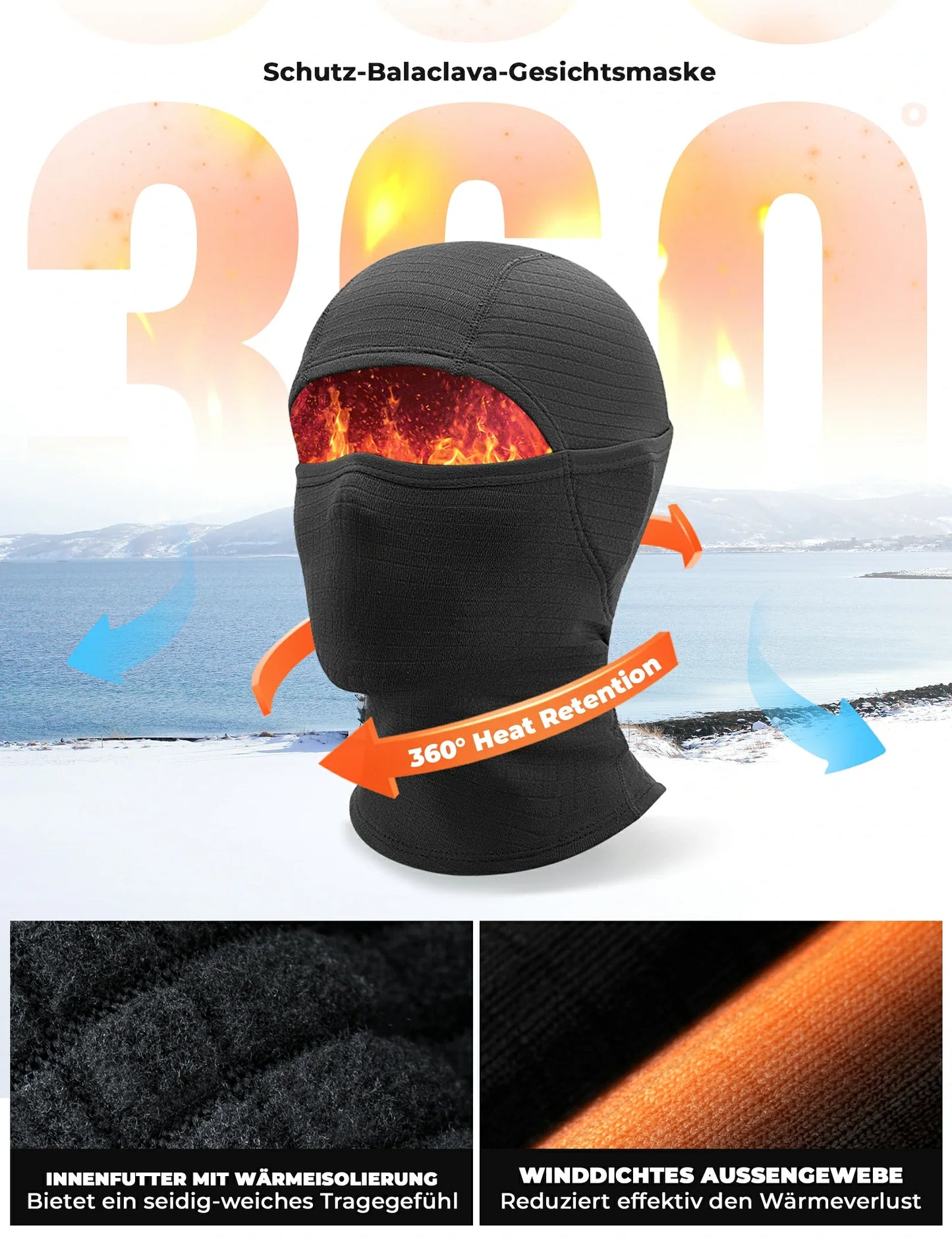 Qunature Sturmhaube Herbst Winter Balaclava für Outdoorsports Unisex