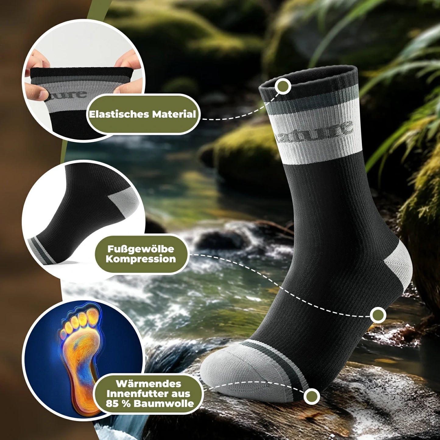 Quantature Waterproof Cycling Socks Breathable Unisex