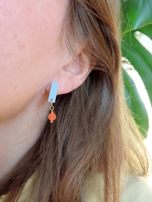 Salbei Neon Orange Paula Ohrringe