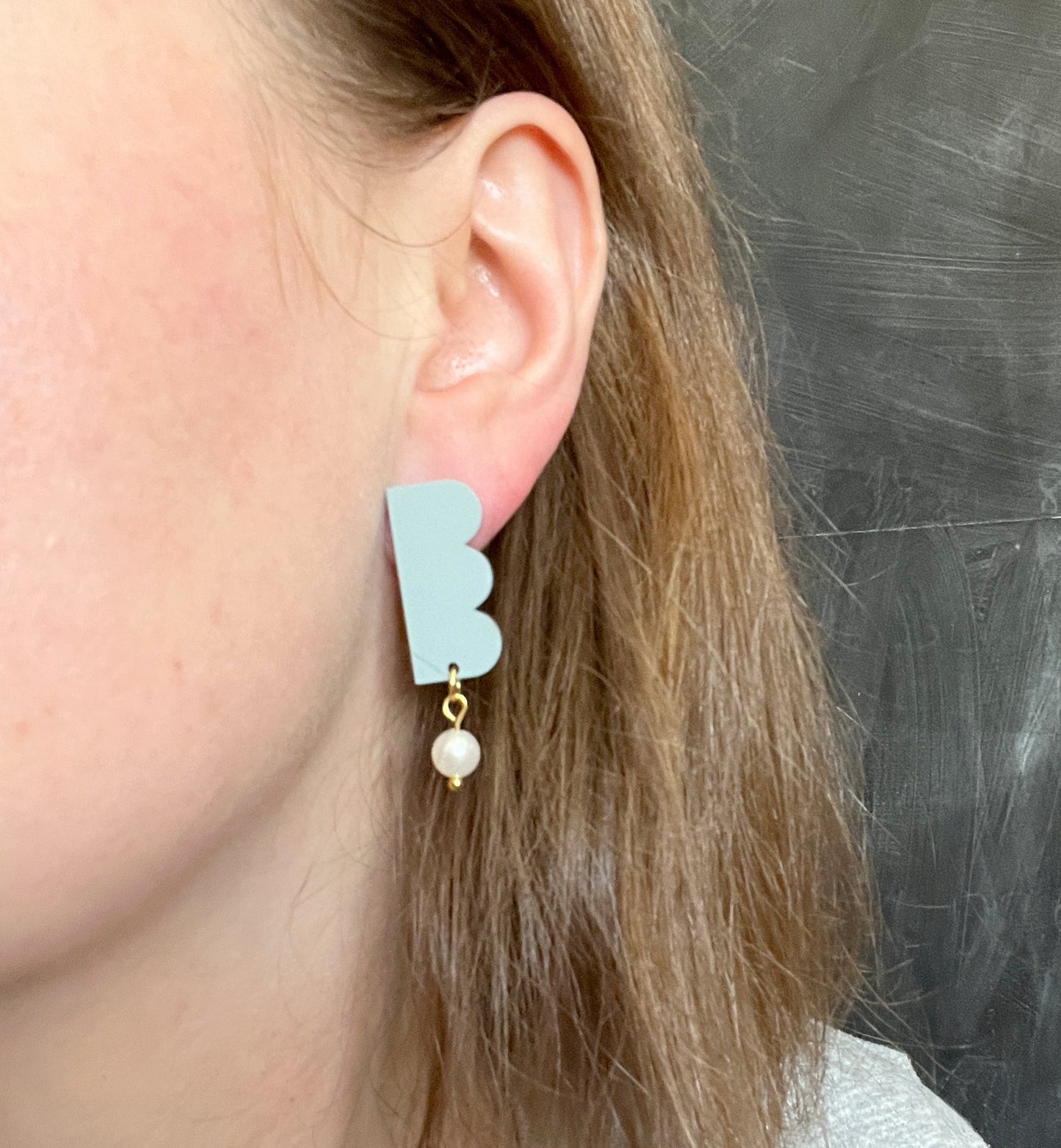 Salbei Belle Acryl Ohrringe mit Edelstahlstecker