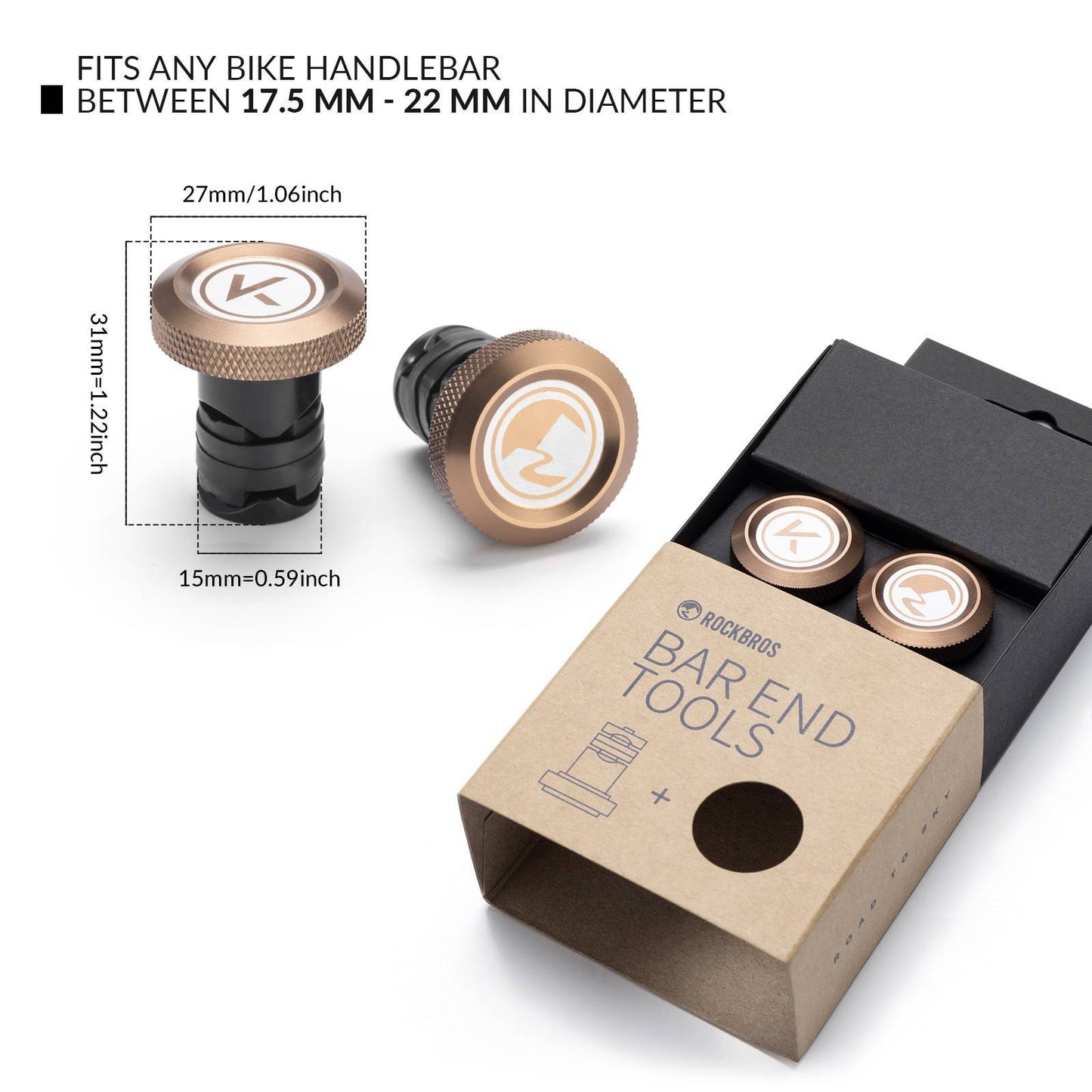 ROAD TO SKY Fahrrad 2-teiliges Aluminium-Lenkerstopfen-Set